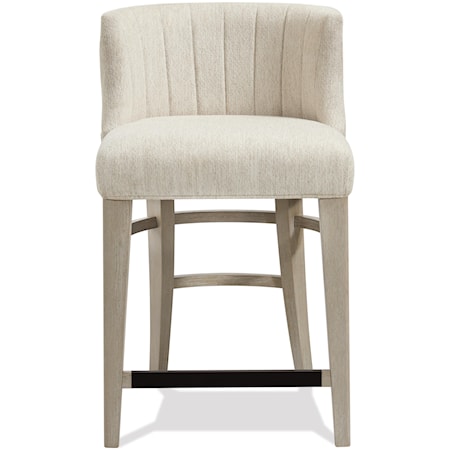 Upholstered Curved Back Counter Stool