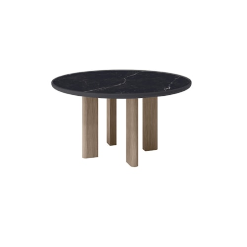 Aspen 54 Inch Round Dining Table - Flax/Onyx