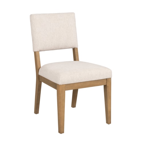Contemporary Upholstered Dining Chair with Open Back