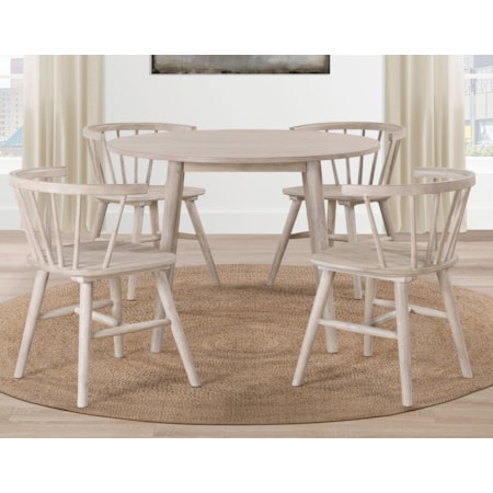 5-pc. Dining Set w/Spindle-Back Chairs