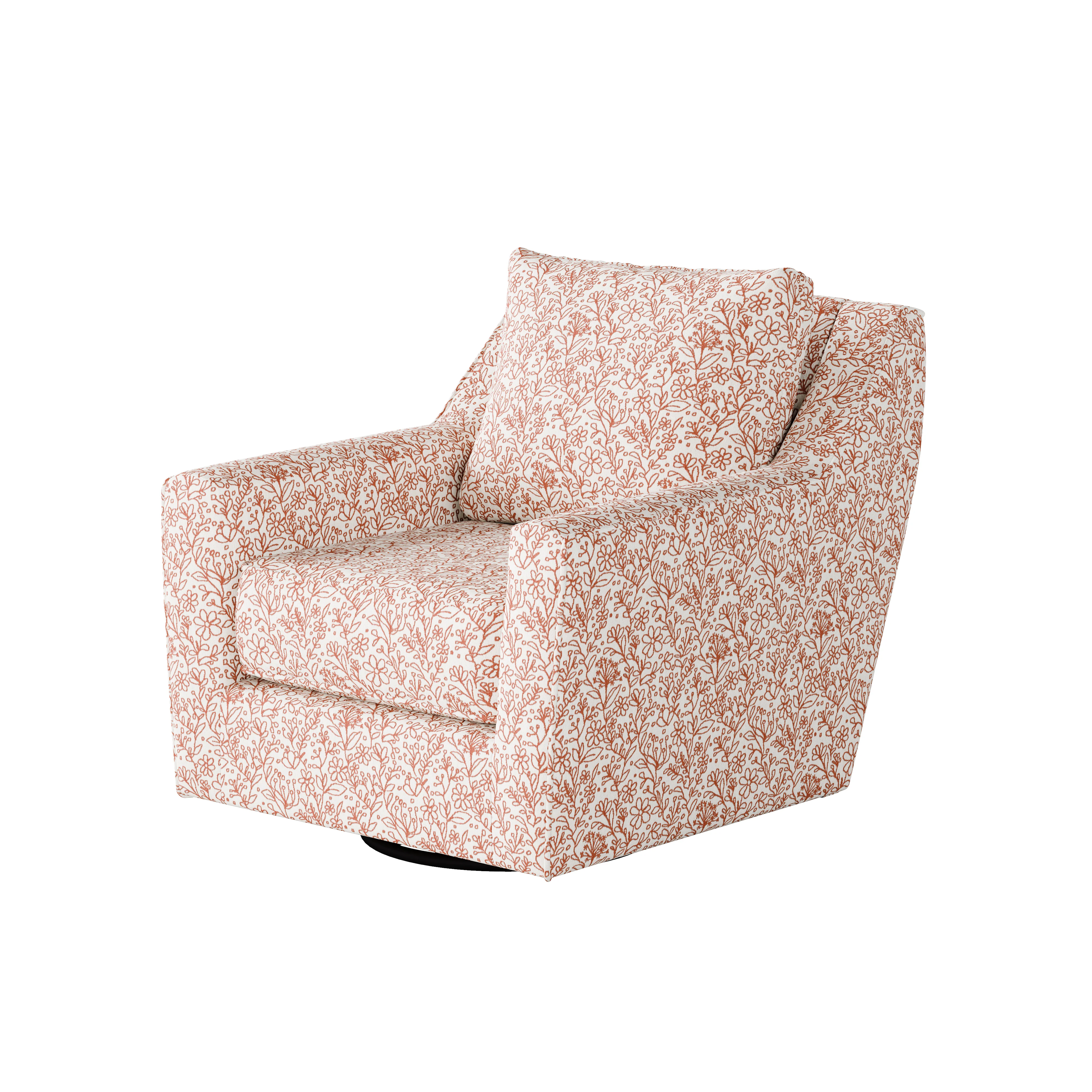 Fusion Furniture Grab A Seat 6702GC Clover Coral Swivel Glider Chair