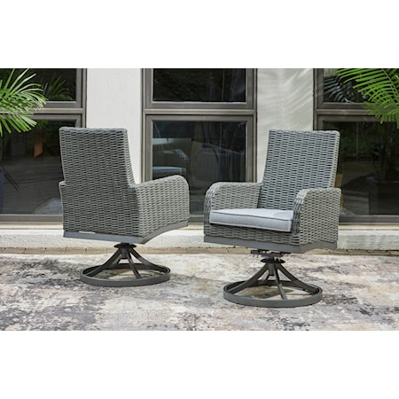 Swivel Chair with Cushion (Set of 2)