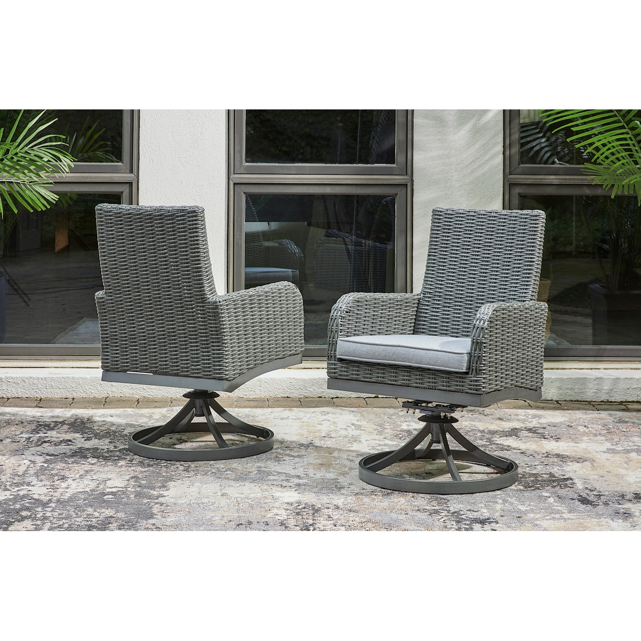 Signature Design by Ashley Elite Park Swivel Chair with Cushion (Set of 2)
