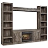 Signature Design Wynnlow TV Stand w/ Fireplace, Piers, & Bridge