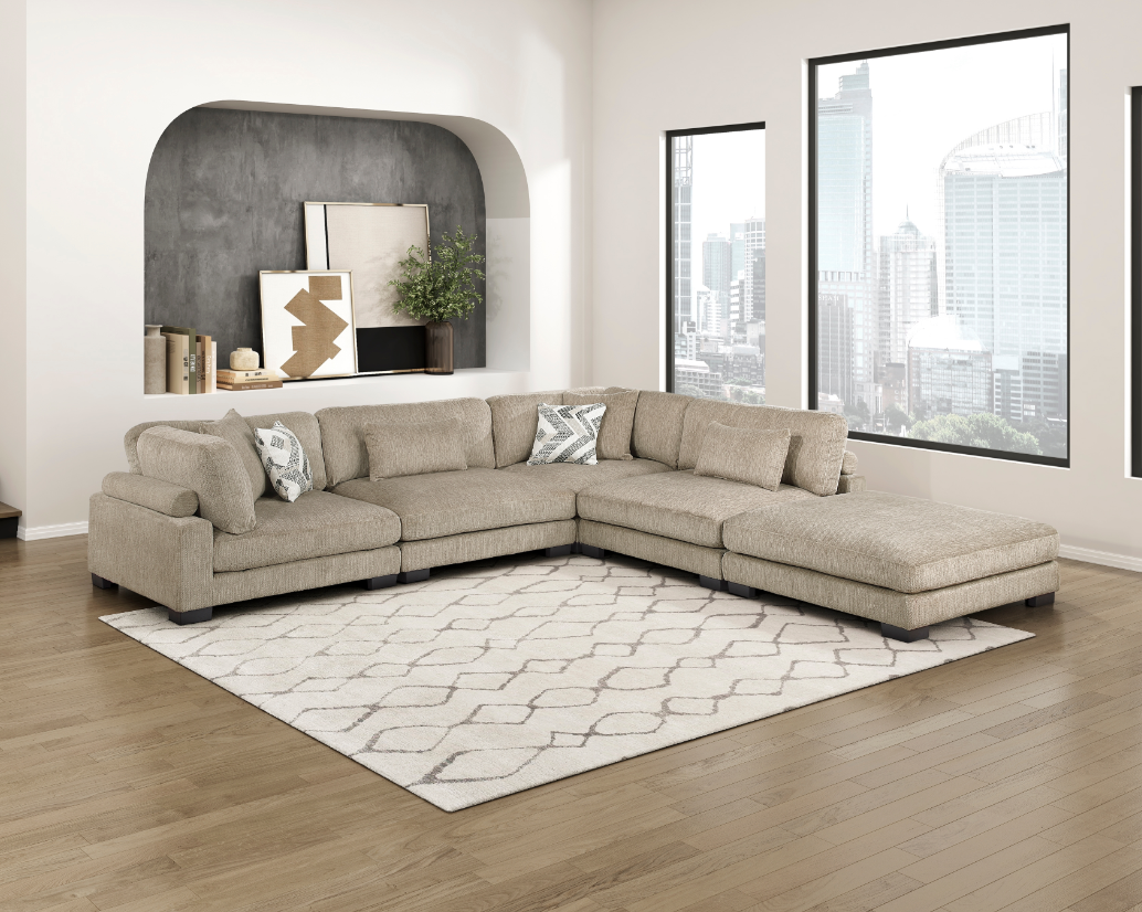 5-Piece Sectional Sofa with Ottoman