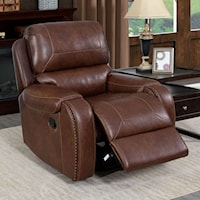 Transitional Glider Recliner with Nailhead Trim 