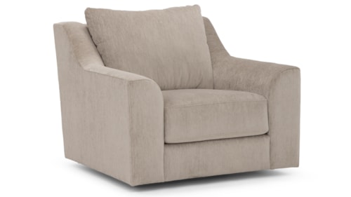 Casual Flared-Arm Swivel Chair