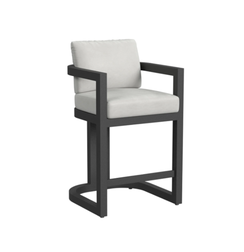 Contemporary Outdoor Bar Stool with Adjustable Feet
