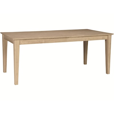 John Thomas SELECT Dining Room Solid Table Top w/ Shaker Legs