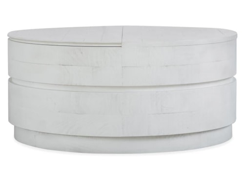 Contemporary Round Lift-Top Cocktail Table with Casters