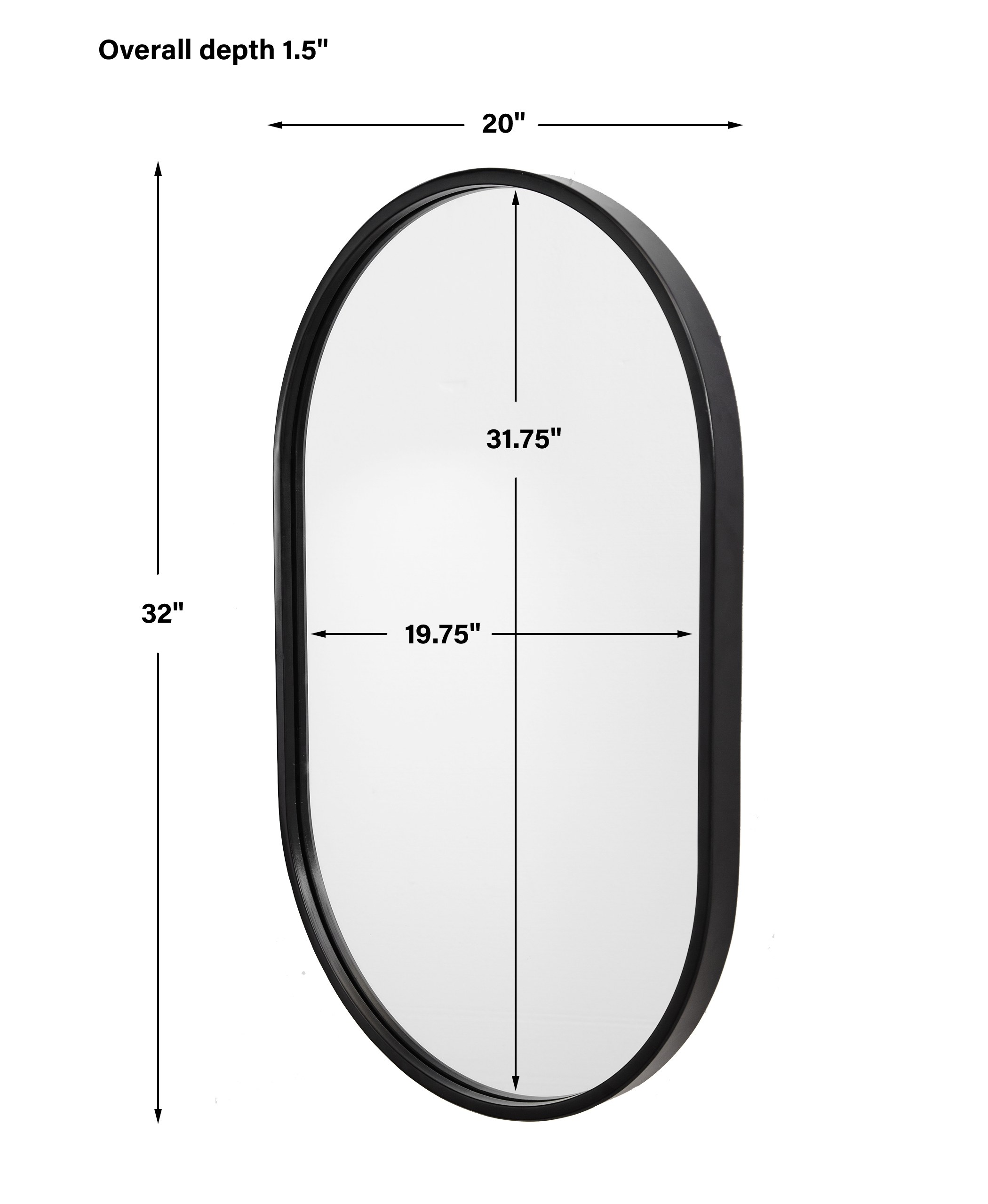Uttermost Varina Varina Minimalist Black Oval Mirror