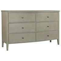 Transitional 6 Drawer Dresser with Felt and Cedar Lined Drawers