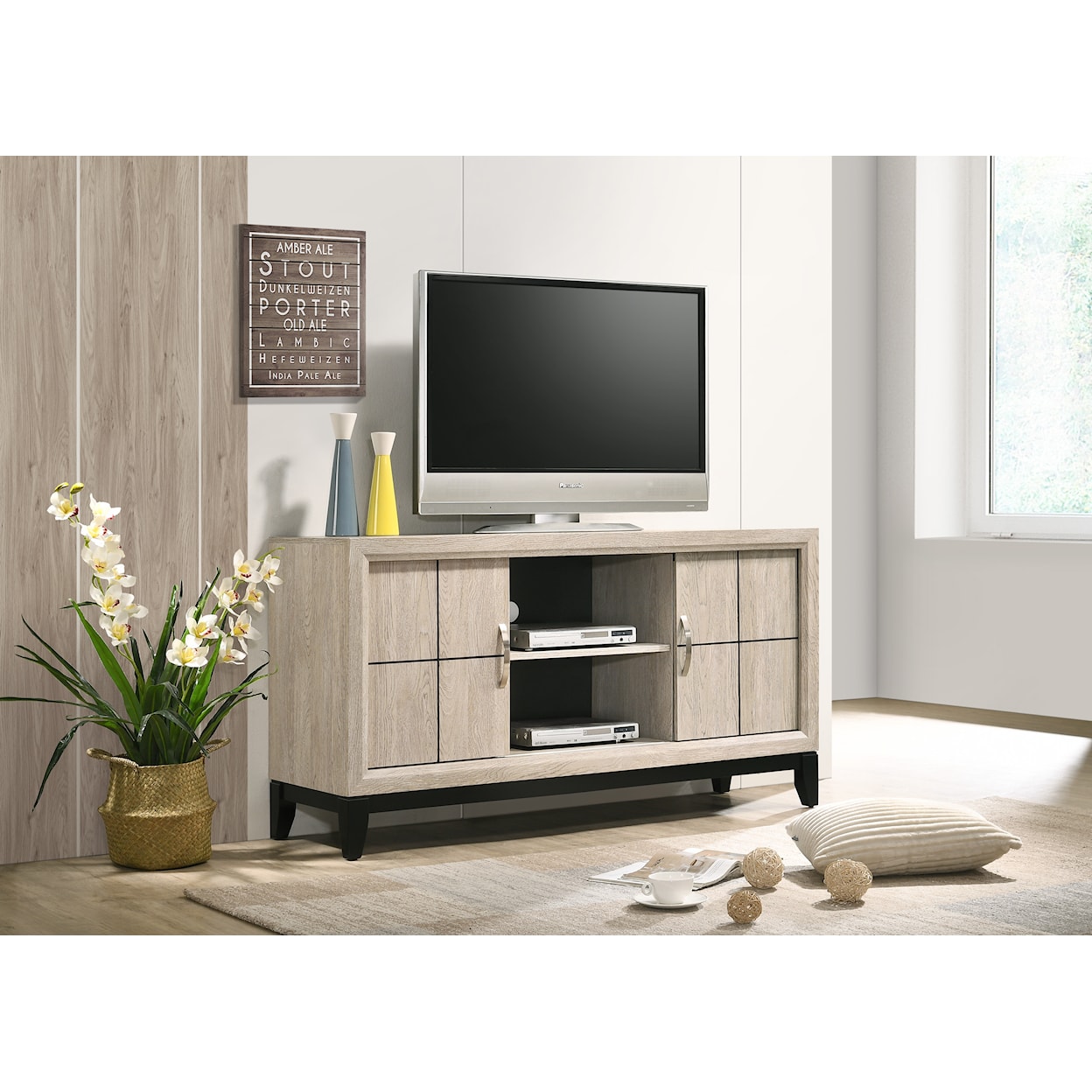 Crown Mark Akerson TV Stand Drift Wood