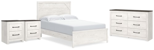 Queen Panel Bed, Dresser And 2 Nightstands