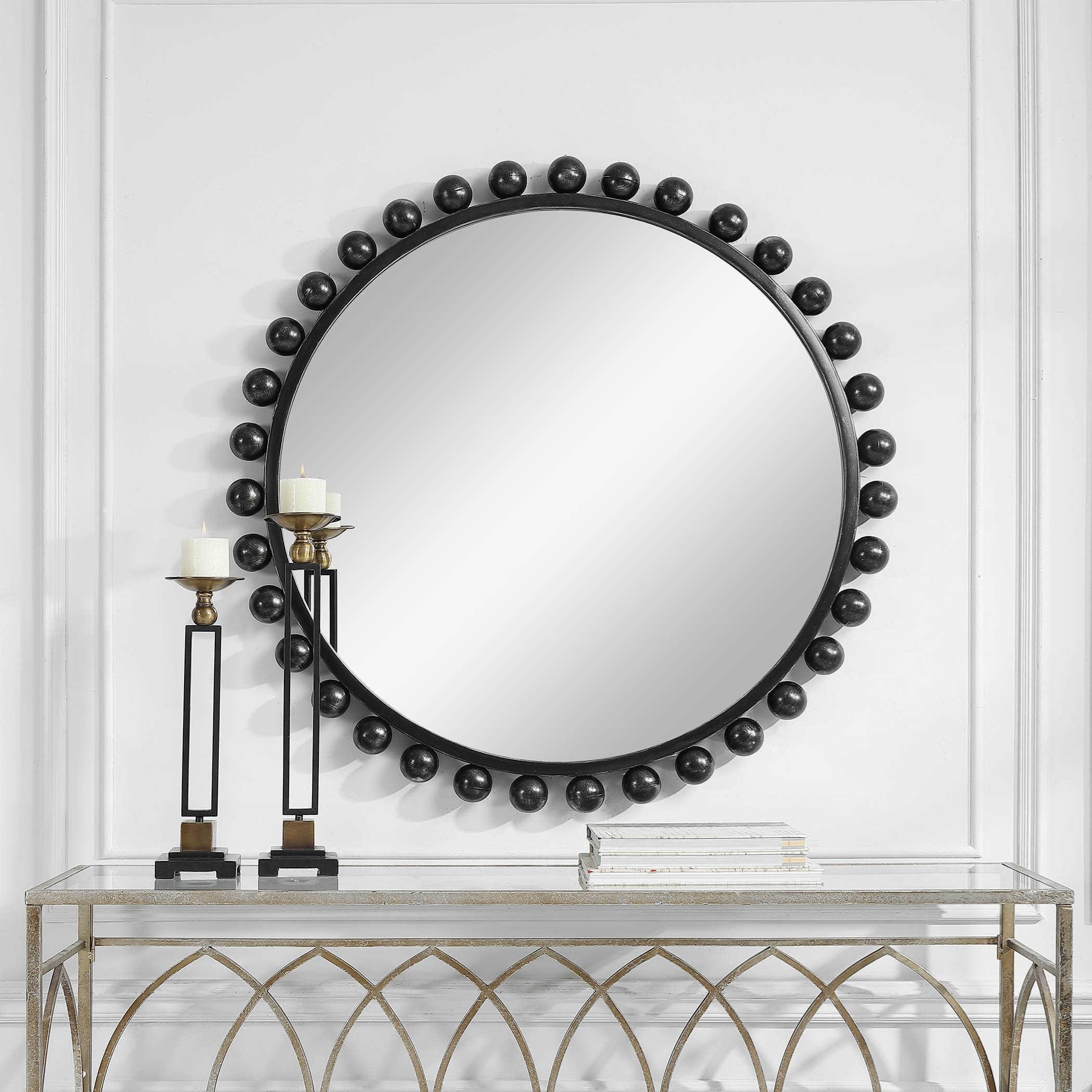 Uttermost Mirrors - Round Cyra Black Round Mirror