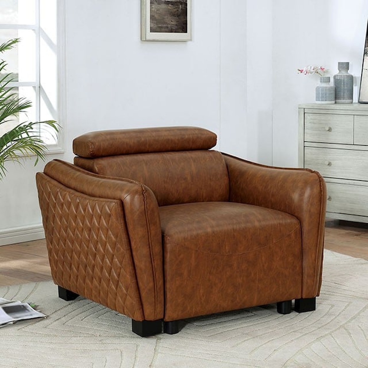 Furniture of America HOLMESTRAND Brown Chair