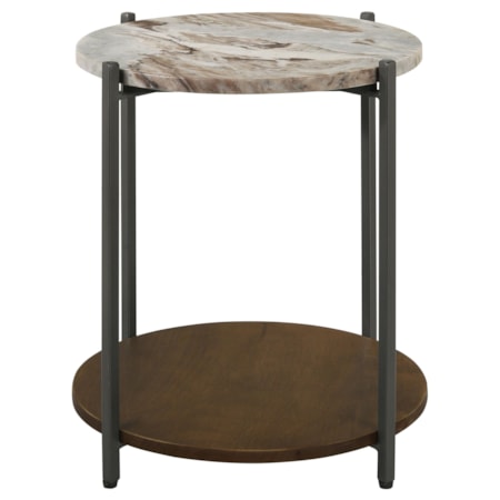 Noemie Marble Top Accent Side Table and