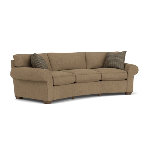 Transitional 107" Conversation Sofa with Rolled Arms