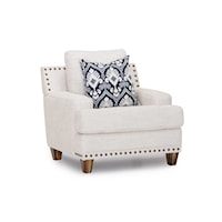 Contemporary Upholstered  Accent Chair with Nail-Head Trim