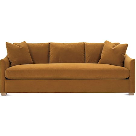 Contemporary Bench Cushion Sofa with Slope Arms