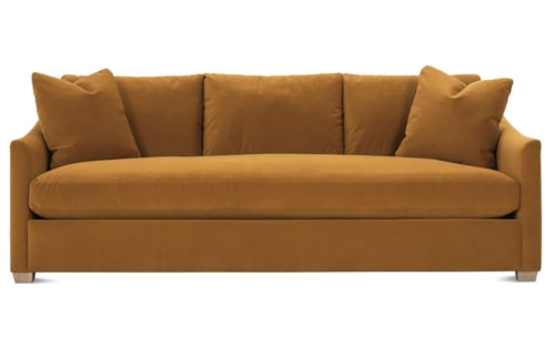 Contemporary Bench Cushion Sofa with Slope Arms