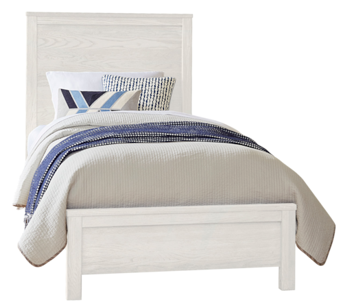 Transitional Twin Panel Bed with Low-Profile Footboard