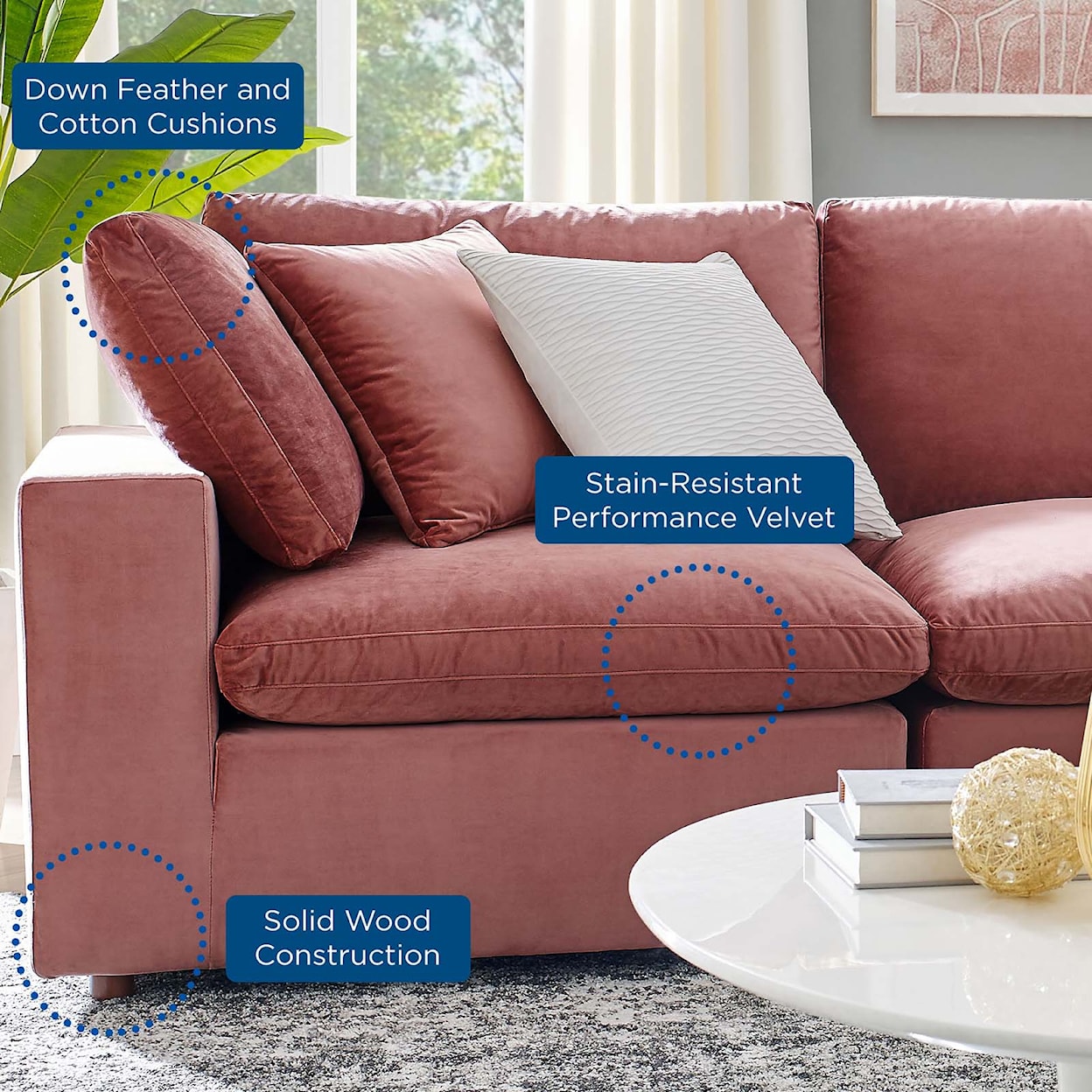 Modway Commix 4-Piece Sectional Sofa