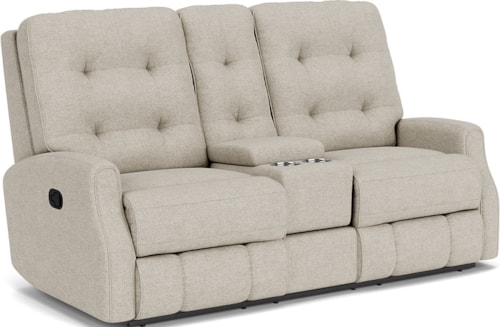 Button Tufted Manual Reclining Loveseat with Console