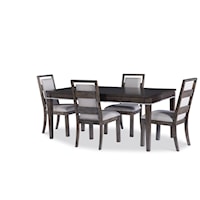 Contemporary 5-Piece Table and Chair Set with Extension Table