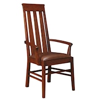 Mission Arm Dining Chair with Upholstered Seat