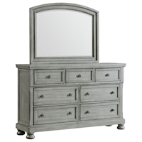 Dresser and Mirror Set with Hidden Drawer