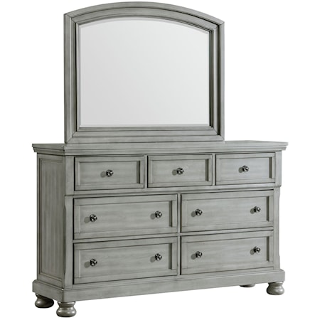 Dresser and Mirror Set