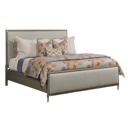 Traditional King Upholstered Spool Bed