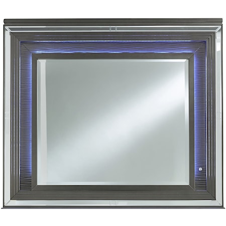 Metallic Grey Dresser Mirror LED Lighting