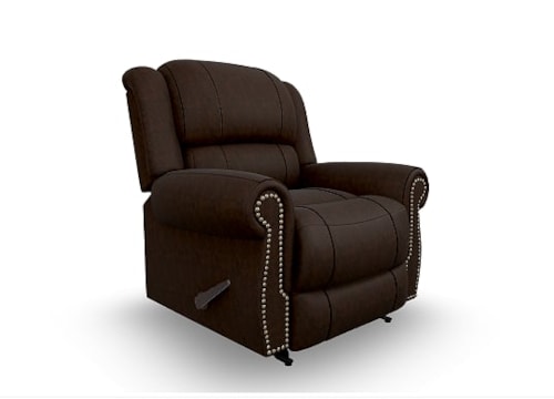 Swivel Glider Recliner with Rolled Arms