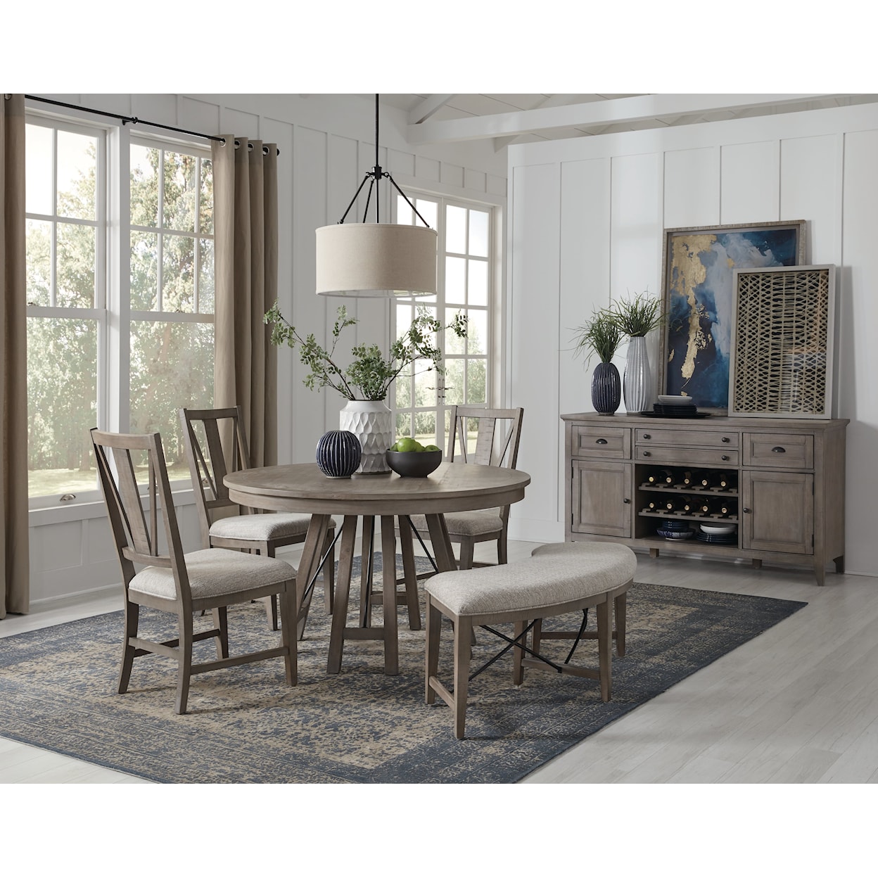 Magnussen Home Paxton Place Dining 5-Piece Dining Set with Bench