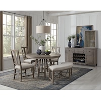 Transitional 5-Piece Dining Set with Bench