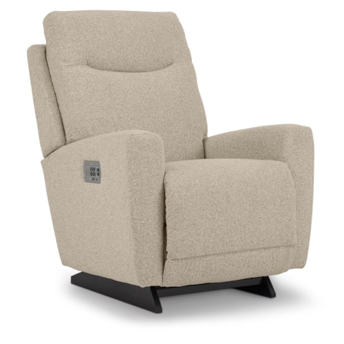 Casual Upholstered Power Rocking Recliner with Power Headrest and Lumbar