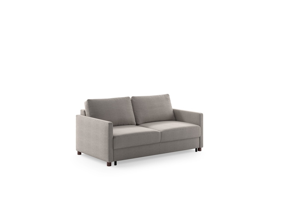 Contemporary Queen Sleeper Loveseat w/Round Exposed Wood Legs