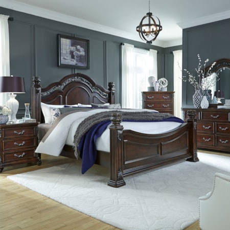 4-Piece King Poster Bedroom Set