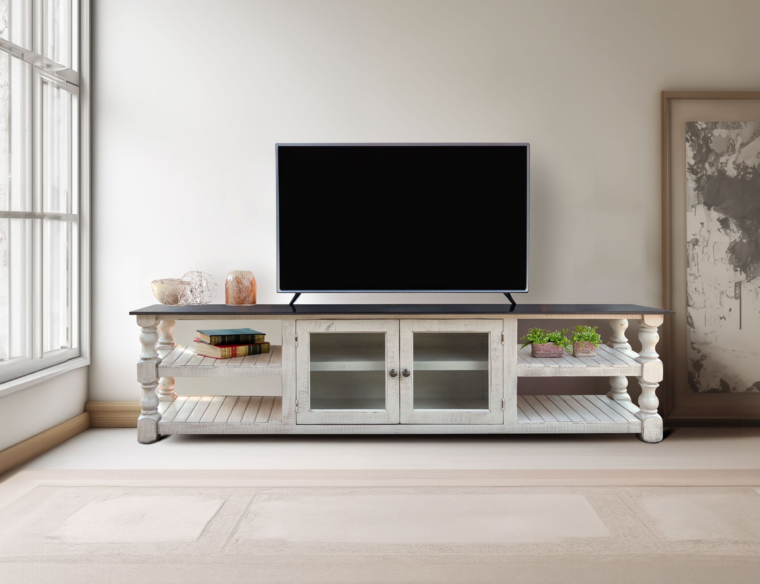 Uprooted Stone 2-Door TV Stand