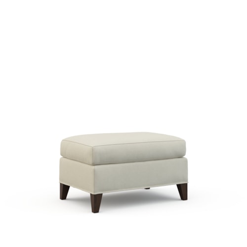 Transitional Accent Ottoman with Wood Legs