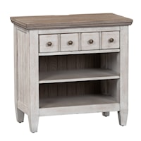 Farmhouse 1-Drawer Nightstand with Charging Station
