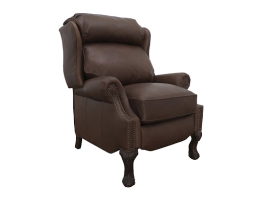 Traditional Push Back Recliner with Nail Head Trim