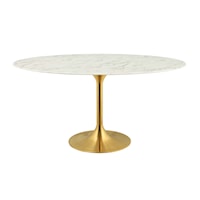 60" Oval Artificial Marble Dining Table