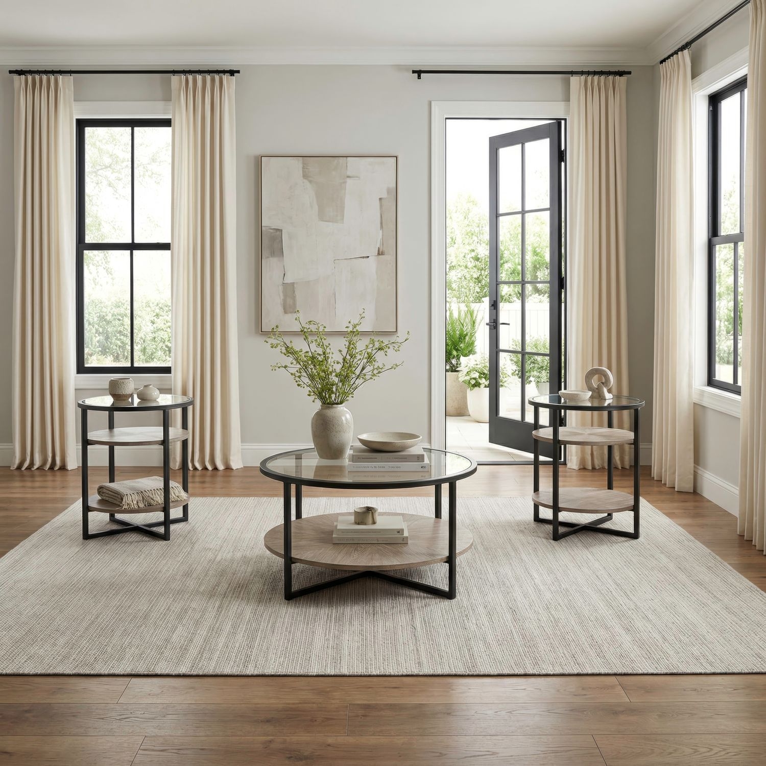 3-pc. Occasional Table Set w/Open Shelving
