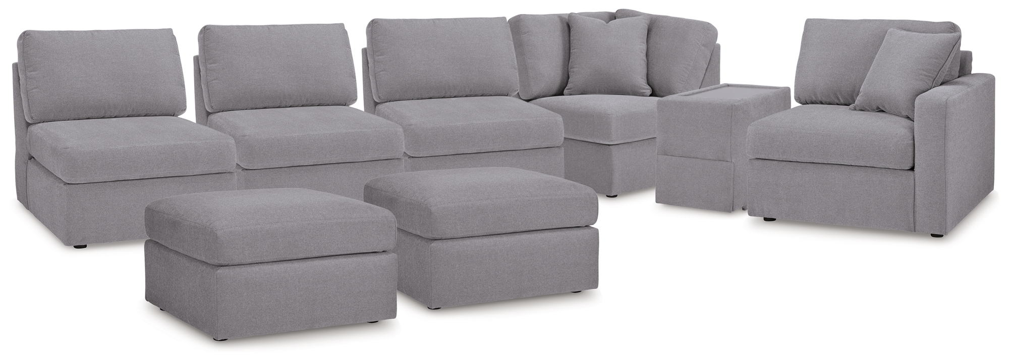 6-Piece Sectional And 2 Ottomans