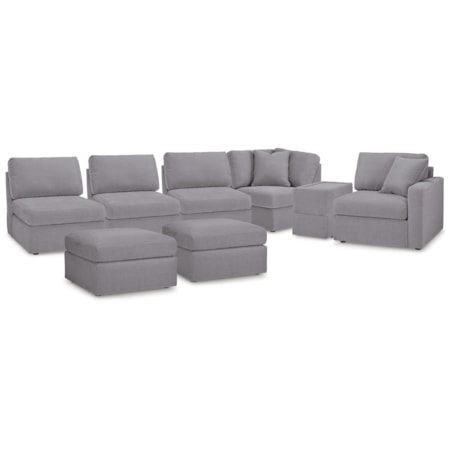 6-piece Sectional And 2 Ottomans