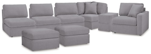 6-Piece Sectional And 2 Ottomans