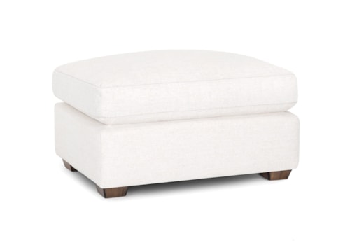 Contemporary Ottoman with Wood Legs